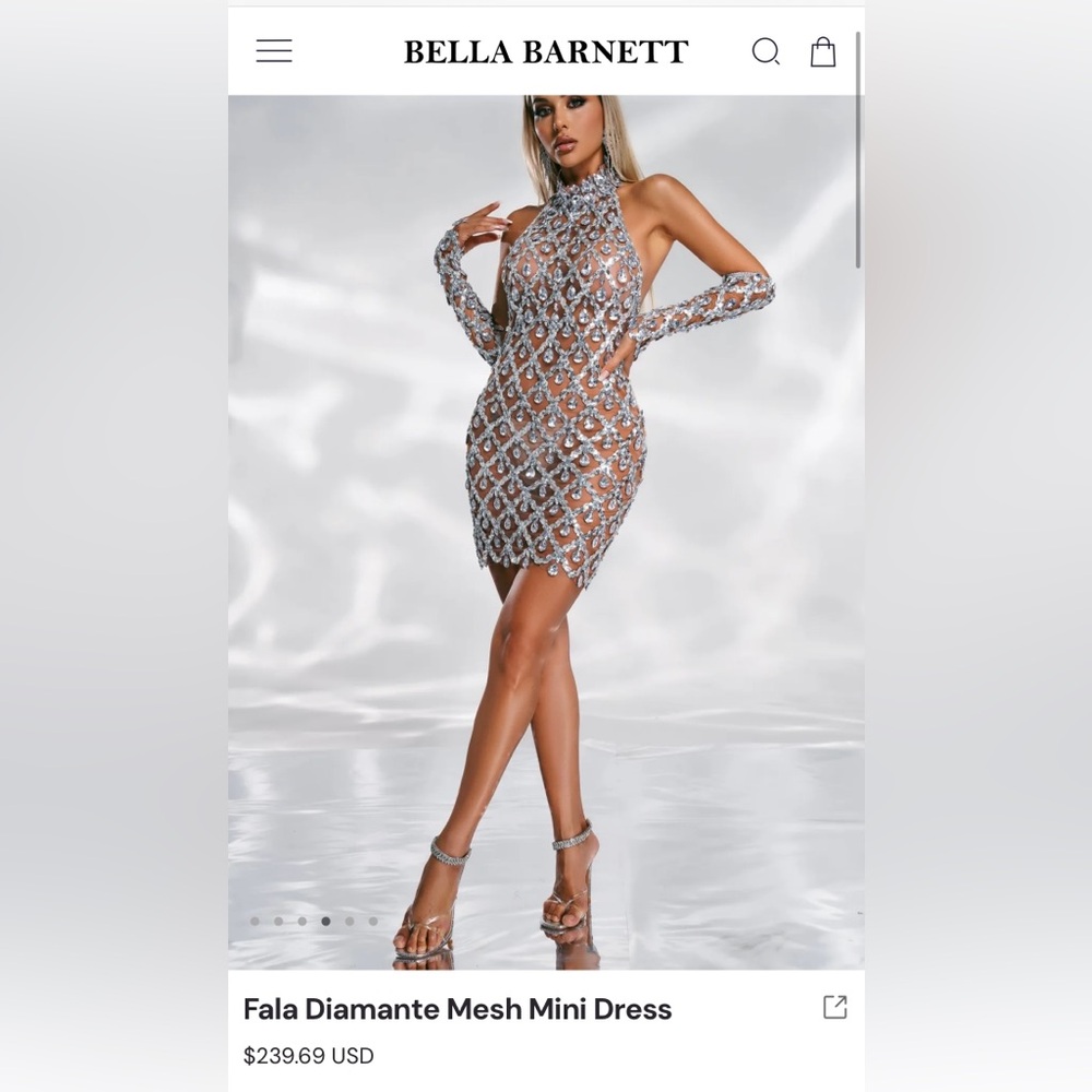Silver Sequin Long Sleeve Bodycon Dress for Prom